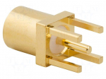 Connector: MMCX | socket | female | straight | 50&Omega; | THT | on PCBs | PTFE