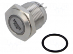 Switch: vandal resistant | Pos: 2 | IP65 | Illumin: LED,ring | 2x0.5mm