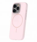 Back panel cover iLike Apple iPhone 16 Pro Soft Touch Silicone case With Magnetic Light Pink