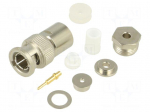 Connector: BNC | plug | male | straight | 50&Omega; | soldering,clamp | PTFE