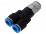 Push-in fitting | straight,Y-Yap spliYYer | -0.95&divide;6bar | PBT | QS