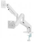 Desk mounted adjustable double monitor arm 17"-32"