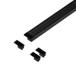 T&ouml;&ouml;riistad ja m&otilde;&otilde;teseadmed // Uued tooted t&ouml;&ouml;riistade, tarvikute kategoorias // Zestaw: profil aluminiowy do taśm LED, 2000 x 12,8 x 9 mm, podtynkowy, czarny, klosz czarny, 4 zaślepki