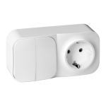 Uued tooted // Łącznik n/t świecznikowy + Gniazdo pojedyncze, ToDo, IP20, 2P+Z, Schuko, biały, 10 szt.