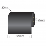 Ribbons 104mm x 300m/25mm/104mm/Wax/Out, must