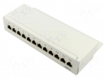 Patch panel | grey | RJ45 socket x12 | Number of ports: 12 | Cat 6