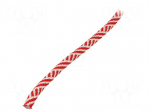 Rope | polypropylene | &Oslash;rope: 8mm | L: 100m | with a core | white-red