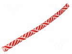 Rope | polypropylene | &Oslash;rope: 12mm | L: 100m | with a core | white-red