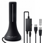 Qoltec Internal High-Power DVB-T/T2 TV Antenna | signal amplifier | 4K | high gain 32dBi | 360&ordm; | 4m
