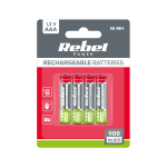 Patareisid, akusid ja laadijaid // AA, AAA ja muud suurused patareid, laadijad &ndash; saadaval tellimiseks // Akumulatorki REBEL AAA, 900 mAh, Ni-MH, 1,2V, 4szt/bl , R3
