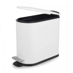 Beldray LA036690WHTPEU7  Slimline D-Shaped Pedal Bin  5-Litre, White