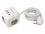 Plug socket strip: supply | Sockets: 3 | 230VAC | 16A | white