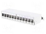 Patch panel | Keystone | grey | Number of ports: 12 | Height: 1U