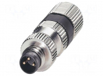 Connector: M8 | PIN: 3 | 4A | 48V | IP68 | straight | unshielded | plug