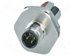 Connector: M12 | socket | PIN: 4 | male | 48V | straight | IP67 | push-lock