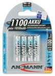 Ansmann AAA NiMH Rechargeable Batteries, 1.2V, 1,100mAh, 4-Pack
