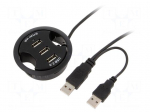 Hub USB | USB 1.1,USB 2.0 | black | Number of ports: 3 | 480Mbps | 60mm