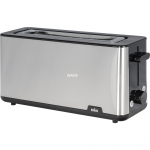 Braun long slot toaster PurShine HT 1610 BK (stainless steel/black, 1,030 watts, for 2 slices of toast)