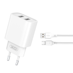 Mobiiltelefonid ja tarvikud // USB seinalaadijad // Xo ładowarka sieciowa ce02c 2x usb 2,1a biała + kabel microusb