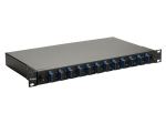 Equip 12-Port Fiber Optic Splice Box, SC Duplex, OS2, 1U, Equipped, Black