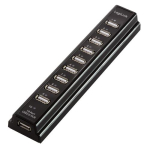 Logilink USB-jaotur 10-pordiga koos toiteplokiga Black plastik