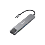 &Uuml;hendusadapter USB-C->HDMI/GbE/2xUSB-A/+ 4K/30Hz 0,25m Alumiinium