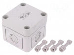 Enclosure: multipurpose | X: 65mm | Y: 65mm | Z: 57mm | TK PC | grey | IP66