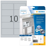HERMA Rating plate labels A4 96x50.8 mm silver extra strong adhesion film matt 250 pcs.