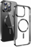 Book case swissten "Clear Jelly Magstick Metallic Case iPhone 15" Black