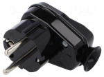 Connector: AC supply | male | plug | 2P+PE | 250VAC | 16A | black | PIN: 3