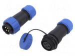 Connector: circular | male + female | PIN: 4 | 3A | IP67 | 500V