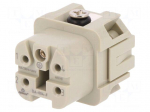 Connector: HDC | contact insert | female | DA | PIN: 5 | 4+PE | size D3A