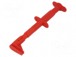 Clip-on probe | crocodile | 5A | 1kVDC | red | Grip capac: max.25mm | 4mm