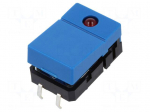 Switch: keypad | Pos: 2 | SPST-NO | 0.05A/24VDC | blue | LED | THT | 1.27N