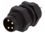 Connector: M8 | male | PIN: 4 | for panel mounting | socket | 3A | IP67