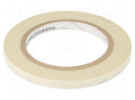 Tape: electrical insulating | W: 9mm | L: 33m | Thk: 177um | white | 5%