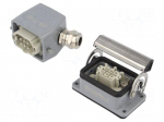 Connector: HDC | male + female | plug + socket | HE | PIN: 6 | 6+PE | M20