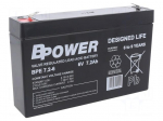 Re-battery: acid-lead | 6V | 7.2Ah | AGM | maintenance-free | BPE | 1.2kg