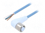Cable: for sensors/automation | M12 | PIN: 4 | angled | 10m | plug | 7024
