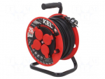 Extension lead | 3x1.5mm2 | 25m | rubber | black | Sockets no: 4 | reel