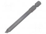 Screwdriver bit | slot | 5.5x1mm | 1/4" | Overall len: 70mm