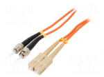 Fiber patch cord | OM2 | SC/UPC,ST/UPC | 5m | 50/125um | grey | orange
