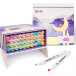 Double-sided Marker Pens ARRTX Alp, 40 Colours, pastel tone shade