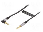 Cable | Jack 3.5mm 3pin plug,Jack 3.5mm 3pin angled plug | 5m