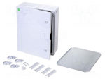 Enclosure: wall mounting | X: 400mm | Y: 500mm | Z: 175mm | ABS | grey