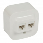 2 x RJ 45 socket Forix - surface mounting - IP 2X - UTP cat. 5e - white