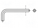 Wrench: hex key | HEX 19mm | Overall len: 350mm | DIN 911 | steel