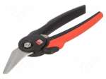 Scissors | universal | Tool length: 190mm | Cut length: 38mm | cranked