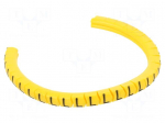 Marker: cable | Marking: L | 1.3&divide;3mm | PVC | yellow | leaded | PA-02 | L: 3mm