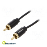 Kaabel | RCA pistik, m&otilde;lemad pooled | 1 m | Pinneering: kullatud | must